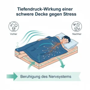 „Illustration der Tiefendruck-Funktion einer schwere decke gegen stress test.“
