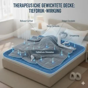 Illustration zur Wirkung von Tiefendruck basierend auf einem therapeutische gewichtete decke test.