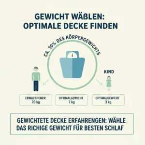 Ein Leitfaden-Diagramm zur optimalen Gewichtswahl (10% des Körpergewichts), basierend auf den besten gewichtete decke erfahrungen.
