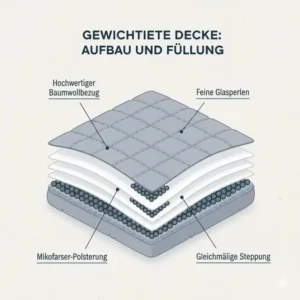 Close-up of the glass bead filling used in the top-rated gewichtete decke erwachsene test products.