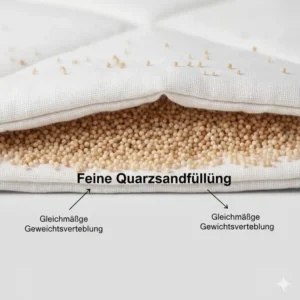 Nahaufnahme der feinkörnigen Textur einer gewichtete decke sandfüllung.
