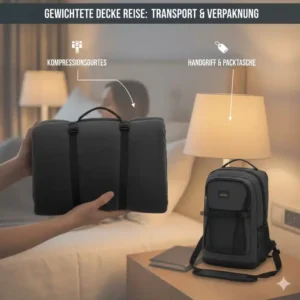 Eine kompakte Transporttasche im gewichtete decke reise test für einfaches Reisen.