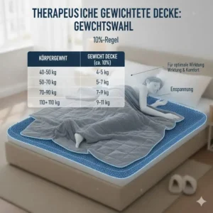 Eine Tabelle zur Gewichtsermittlung aus dem therapeutische gewichtete decke test für die ideale Wahl.