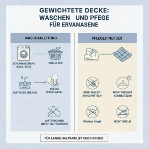 Washing and maintenance instructions for high-quality items in the gewichtete decke erwachsene test.