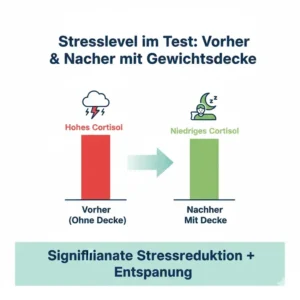„Vorher-Nachher-Vergleich der Stresswerte beim schwere decke gegen stress test.“