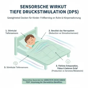 Symbolische Darstellung der tiefen Druckstimulation durch die gewichtete decke kinder test.