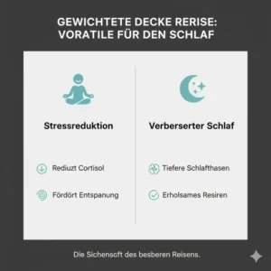 Grafik über die Vorteile von Therapiedecken laut dem gewichtete decke reise test.