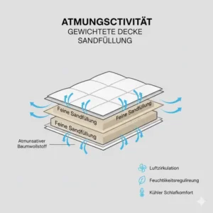Darstellung der atmungsaktiven Stoffe einer gewichtete decke sandfüllung.
