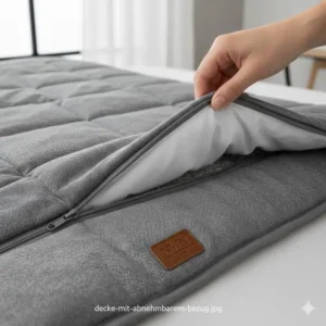 Detailansicht des abnehmbaren Bezugs der besten gewichtete Decke 2026.