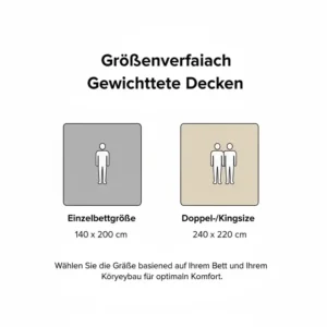 Größenvergleich verschiedener gewichtete decke vergleich 2026 (Einzel- und Doppelbettgröße).