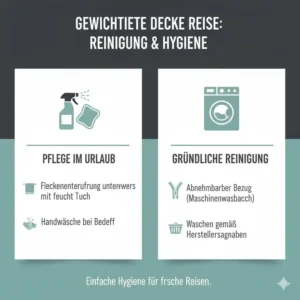 Hygiene und Pflege einer Reisedecke im offiziellen gewichtete decke reise test.