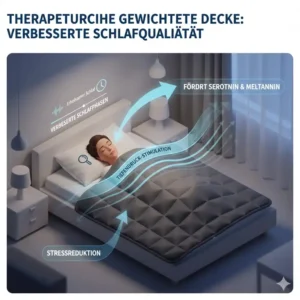 Illustration einer besseren Schlafqualität durch eine Decke aus dem therapeutische gewichtete decke test.
