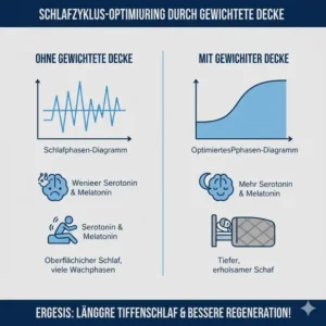 Darstellung der verbesserten Tiefschlafphasen durch den gewichtete decke schlafen test.