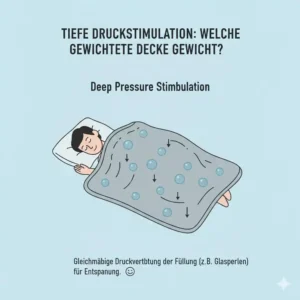 Darstellung der Tiefendruckstimulation und wie welche gewichtete Decke Gewicht auf den Körper wirkt.