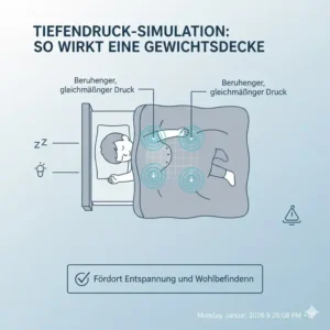 Illustration zur Funktionsweise der gewichtete decke 6kg kinder durch sanften Tiefendruck.