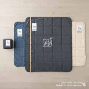 Abmessungen und Größe einer Therapiedecke im gewichtete Decke 9kg Test Vergleich.