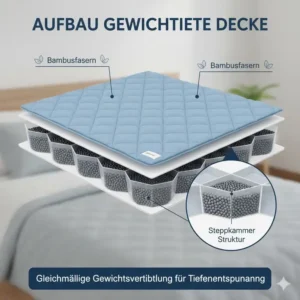 Ein Blick auf die Glasperlen-Füllung im gewichtete decke bambus test.