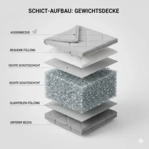 Der Schichten-Aufbau einer Gewichtsdecke detailliert erklärt im schwere decke 140x200 test.