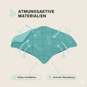 Illustration der Luftzirkulation einer hypoallergene gewichtete Decke für optimales Klima.