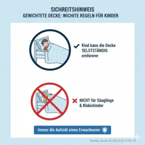 Wichtige Sicherheitshinweise für die Nutzung der gewichtete decke 6kg kinder im Kinderbett.
