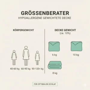 Ein Leitfaden zur Auswahl der passenden Größe für eine hypoallergene gewichtete Decke.