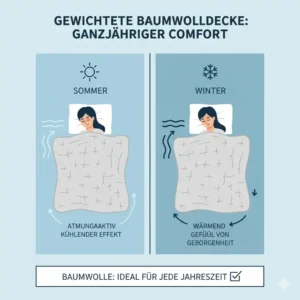 Vergleich der Nutzung im Sommer und Winter für den gewichtete decke baumwolle test.