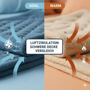 Darstellung der Atmungsaktivität bei der Wahl einer schwere decke warm oder kühl.