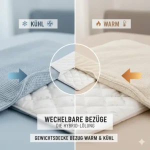 Flexible Bezüge machen jede schwere decke warm oder kühl, je nach aktuellem Bedarf.