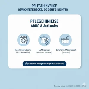 Anleitung zur richtigen Wäsche und Pflege der gewichtete decke 6kg kinder.