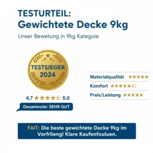 Zusammenfassung der Vor- und Nachteile sowie Bewertung im gewichtete Decke 9kg Test.