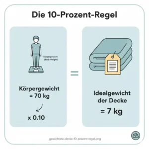 Grafik zur 10-Prozent-Regel basierend auf der gewichtete Decke Körpergewicht Tabelle.