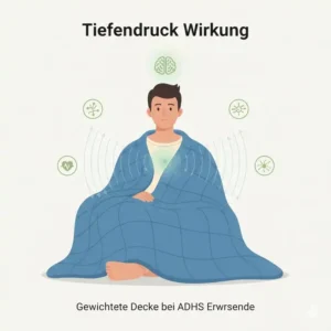 Infografik zur Tiefendruck-Wirkung durch eine gewichtete decke adhs erwachsene.