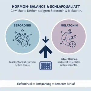 Infografik zur Steigerung von Serotonin durch eine gewichtete decke gegen schlaflosigkeit.