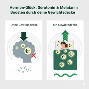 Infografik über die Steigerung von Serotonin durch eine gewichtete decke gegen depression.
