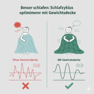 Darstellung von besserem Schlaf und Tiefschlafphasen durch eine gewichtete decke gegen depression.