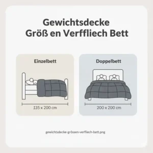 Größenvergleich der Betten laut der gewichtete Decke Körpergewicht Tabelle.