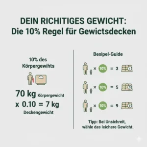 Anleitung zur Wahl des richtigen Gewichts für eine gewichtete decke gegen depression.