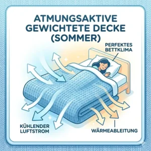 Illustration der Luftzirkulation einer atmungsaktiven gewichtete decke sommer test Option.