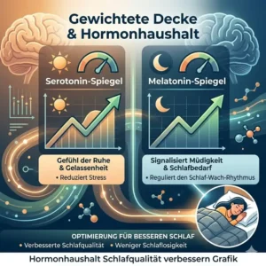 Darstellung der Hormonregulation mit einer gewichtete decke schlafqualität verbessern für besseren Schlaf.