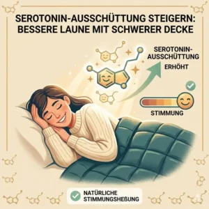 Darstellung der erhöhten Serotonin-Ausschüttung dank einer schwere decke stressabbau.