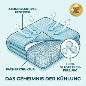 Illustration der feinen Glasperlen-Füllung einer gewichtete decke sommer test Qualität.