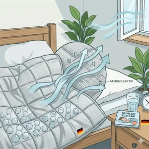 Atmungsaktive Stoffe wie Baumwolle helfen dabei, bei einer gewichtete decke schwitzen vermeiden zu können.