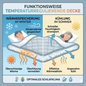 Funktionsweise der temperaturregulierende decke grafik