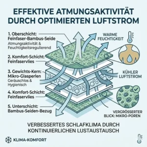 Die Atmungsaktivität der Materialien im aktuellen kühlende gewichtete decke test erklärt.