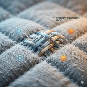 Material nahaufnahme der temperaturregulierende decke