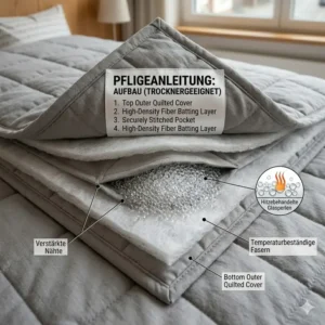 Infografik über den inneren Aufbau, der eine gewichtete decke trockner geeignet und robust macht.