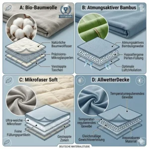Eine atmungsaktive und leichte gewichtete Decke ideal für den Sommer-Test.