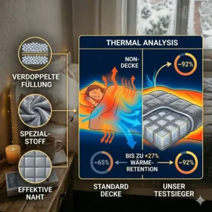 Wärmeisolation und Thermo-Analyse im gewichtete decke winter test.