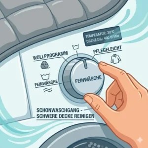 Auswahl des Schonwaschgangs an der Waschmaschine – schwere decke reinigen tipps