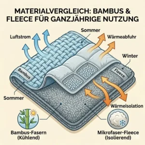 Vergleich der atmungsaktiven Materialien einer gewichtete decke ganzjährig für jede Jahreszeit.